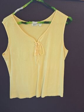 Together Light Yellow Tie-Front Sleeveless Tank